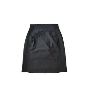 NWT BeBe ‎ Black Darla Skirt with Ponte Panels Career Office Business Women's